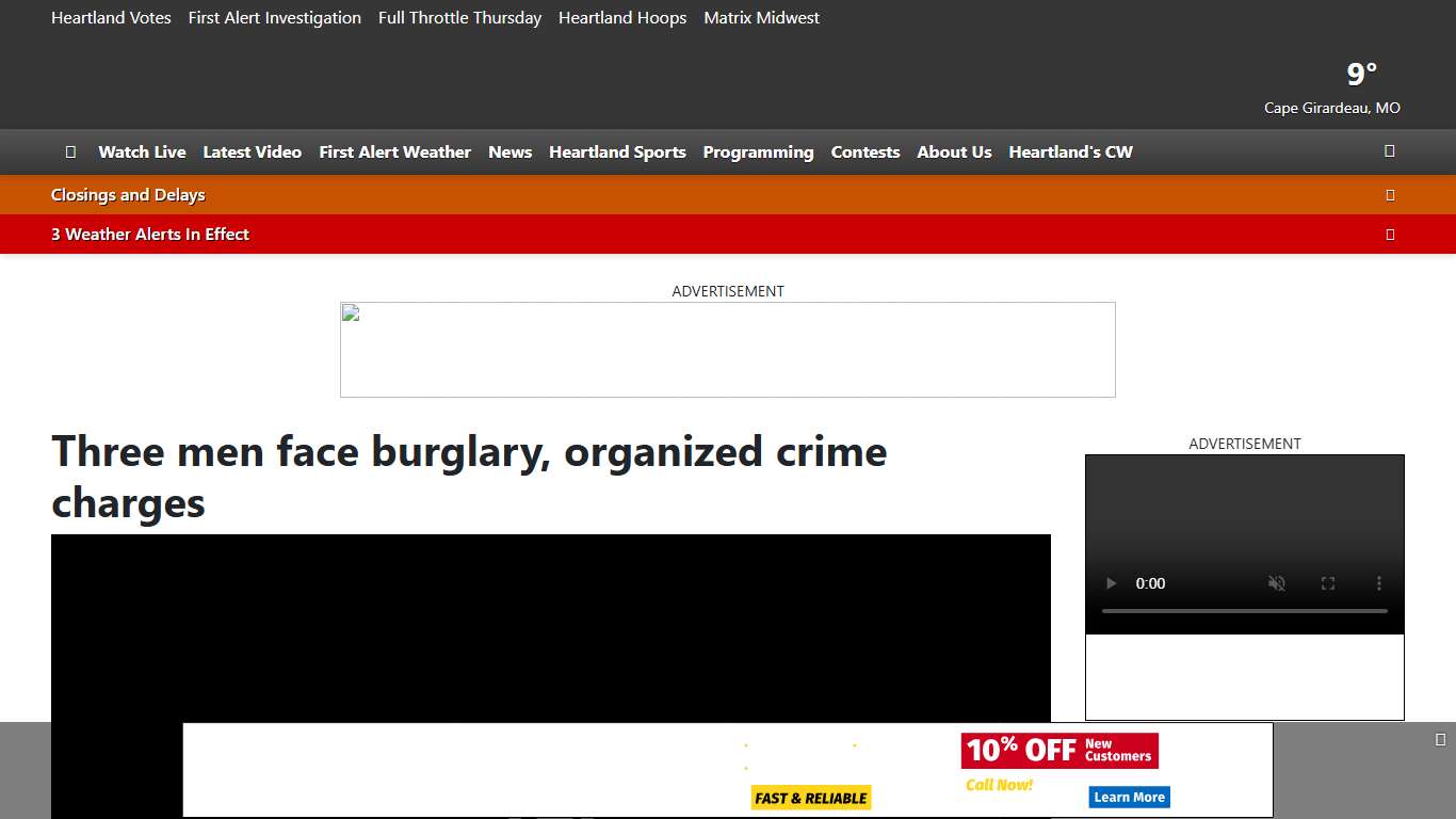 Three men face burglary, organized crime charges